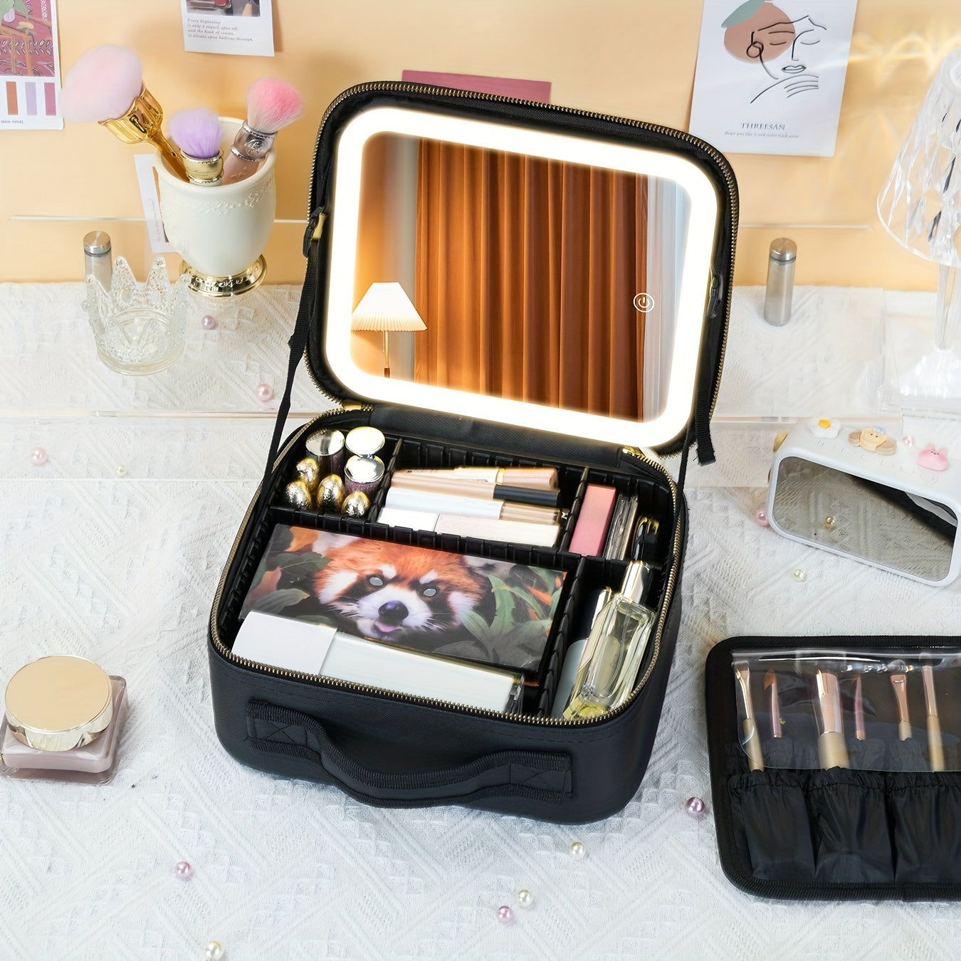 Illuminated Travel Makeup Organizer