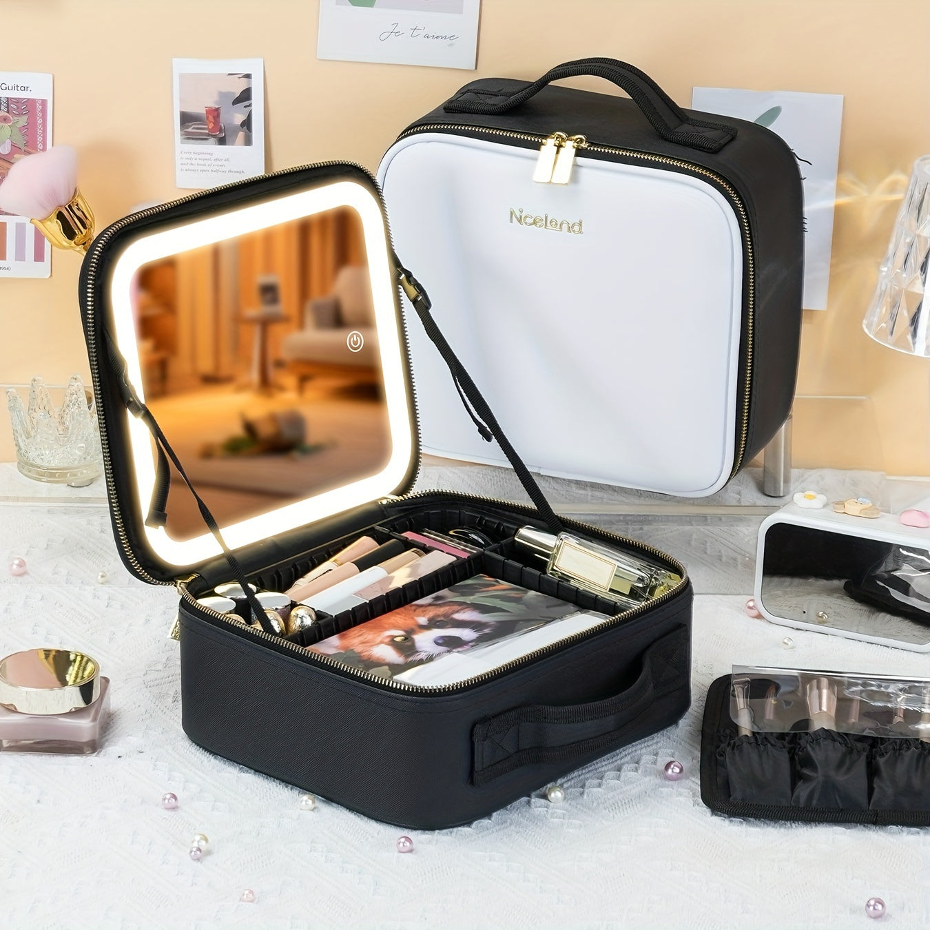 Illuminated Travel Makeup Organizer